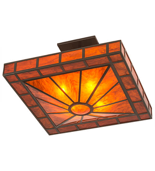 Mission Prime 4 Light 34" Wide Semi-Flush Square Ceiling Fixture