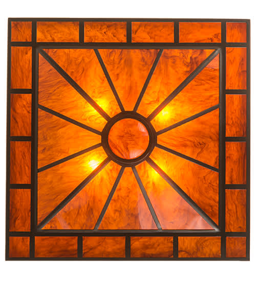 Mission Prime 4 Light 34" Wide Semi-Flush Square Ceiling Fixture