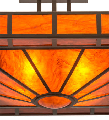 Mission Prime 4 Light 34" Wide Semi-Flush Square Ceiling Fixture