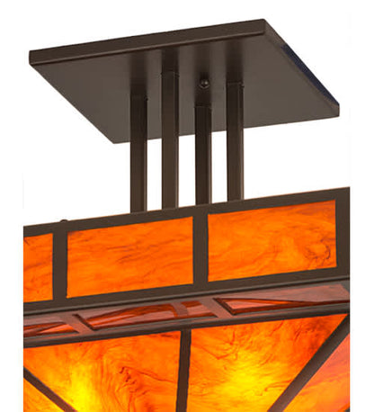 Mission Prime 4 Light 34" Wide Semi-Flush Square Ceiling Fixture