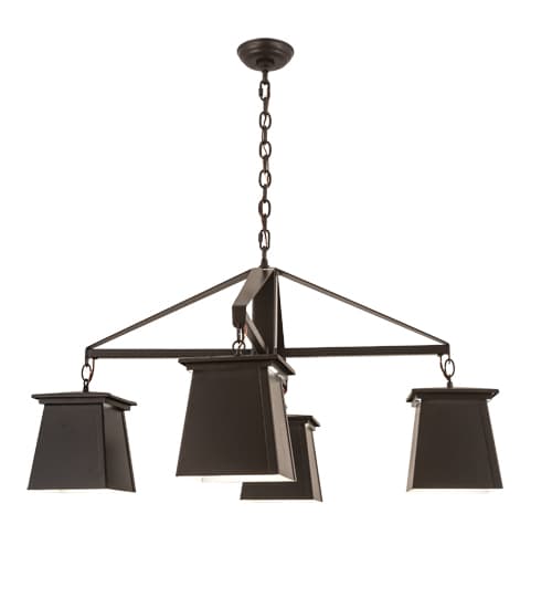 Mission Midnight 4 Light 41" Wide Chandelier
