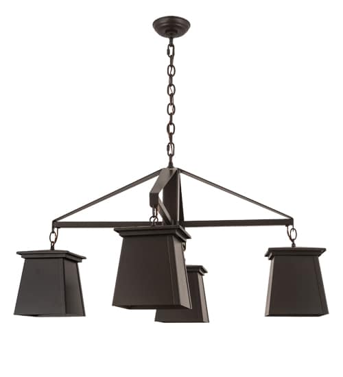 Mission Midnight 4 Light 41" Wide Chandelier