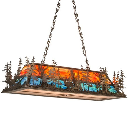 6 Light 54" Wide Billiard Linear Pendant