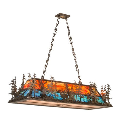 6 Light 54" Wide Billiard Linear Pendant