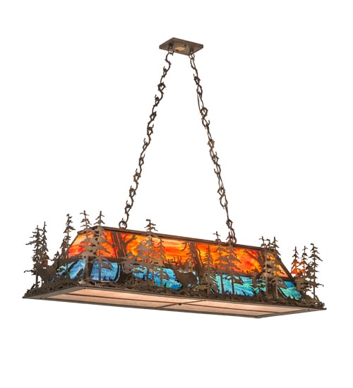 6 Light 54" Wide Billiard Linear Pendant