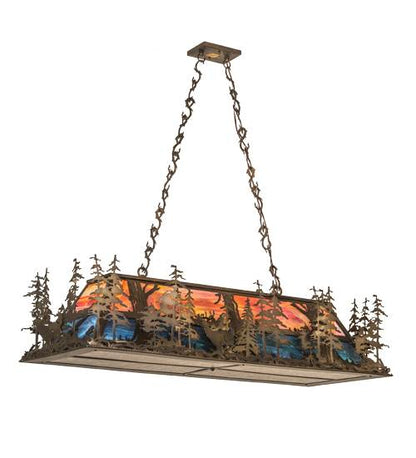 6 Light 54" Wide Billiard Linear Pendant