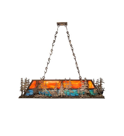 6 Light 54" Wide Billiard Linear Pendant