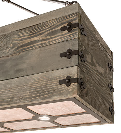 8 Light 61" Wide Wood Linear Pendant