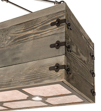 8 Light 61" Wide Wood Linear Pendant