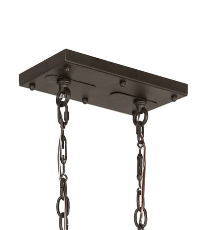 8 Light 61" Wide Wood Linear Pendant