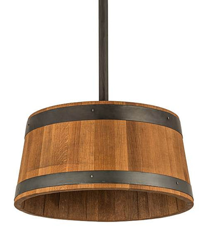 3 Light 25" Wide Wood Pendant