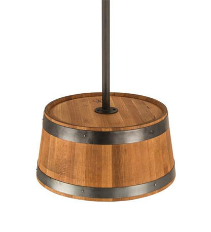 3 Light 25" Wide Wood Pendant