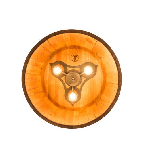 3 Light 25" Wide Wood Pendant