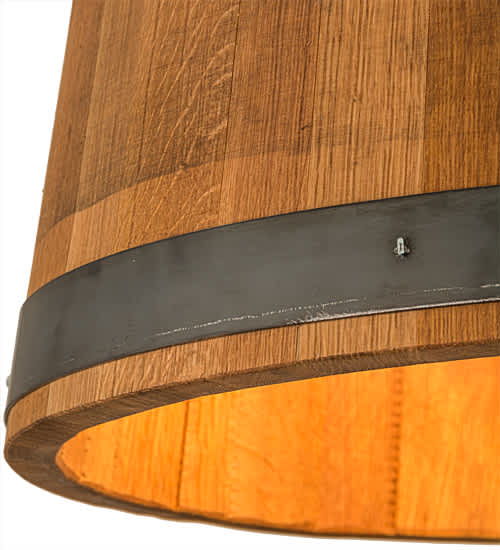 3 Light 25" Wide Wood Pendant