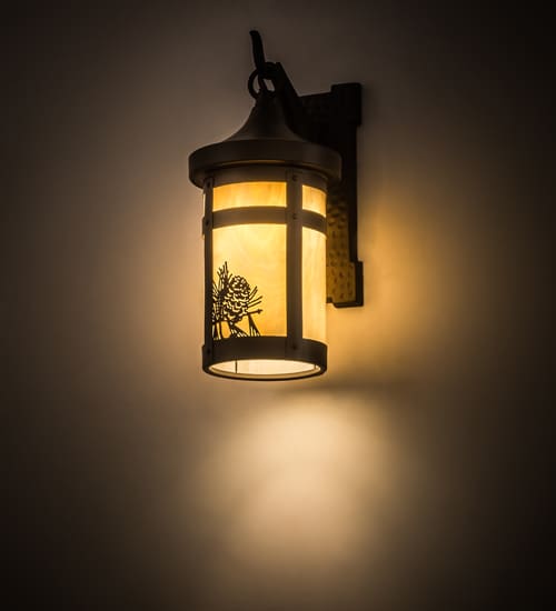 Winter Pine 12" Tall Wall Sconce with Shade