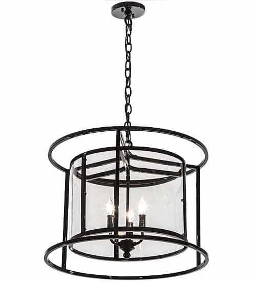 3 Light 22" Wide Taper Candle Pendant