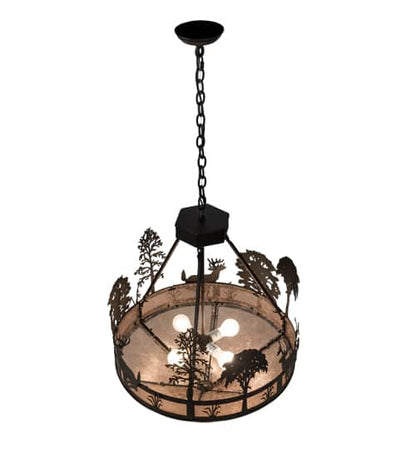 4 Light 24" Wide Abstract Pendant