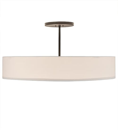 Cilindro 6 Light 42" Wide Semi-Flush Drum Ceiling Fixture with Eggshell Shade - Bronze Finish