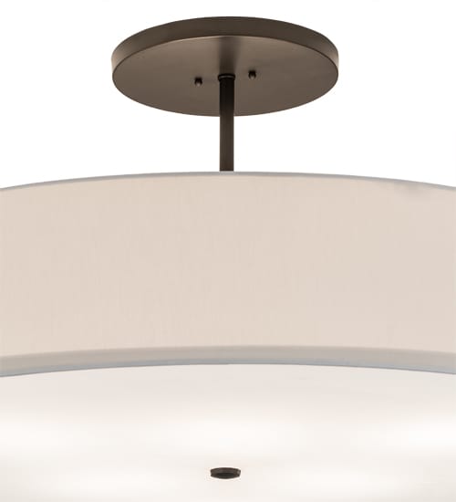 Cilindro 6 Light 42" Wide Semi-Flush Drum Ceiling Fixture with Eggshell Shade - Bronze Finish