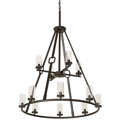 Meyda Tiffany Loxley Hugo 12 Light 38" Wide Ring Chandelier