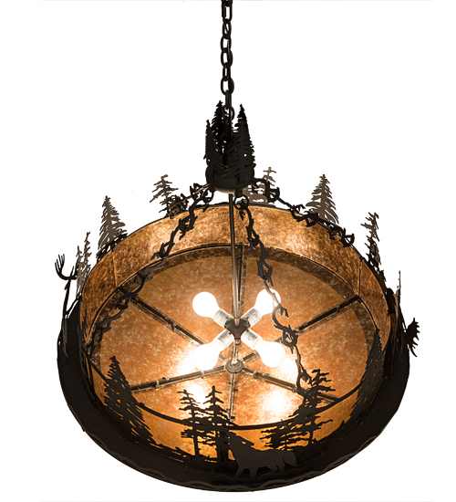 4 Light 34" Wide Abstract Pendant