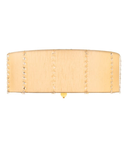 Cilindro Lujoso 8 Light 32" Wide Semi-Flush Drum Ceiling Fixture with Natural Silk Shade - Brass Finish