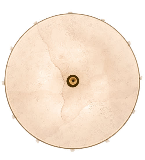 Cilindro Lujoso 8 Light 32" Wide Semi-Flush Drum Ceiling Fixture with Natural Silk Shade - Brass Finish