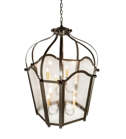 10 Light 33" Wide Taper Candle Pendant
