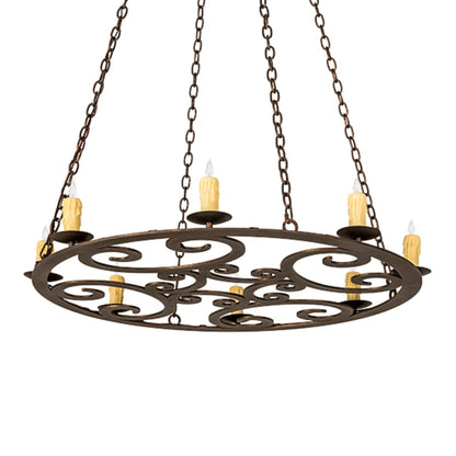 Meyda Tiffany 8 Light 42" Wide Taper Candle Pendant