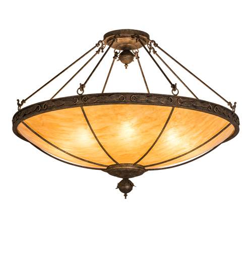 Arabesque 8 Light 48" Wide Semi-Flush Bowl Ceiling Fixture - Baroque Finish