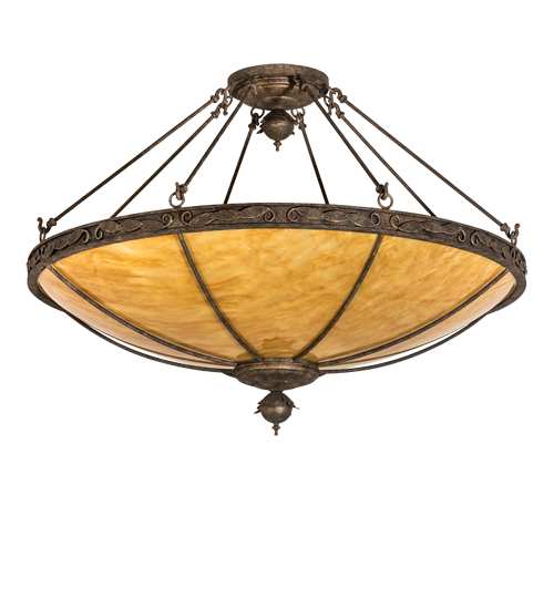 Arabesque 8 Light 48" Wide Semi-Flush Bowl Ceiling Fixture - Baroque Finish