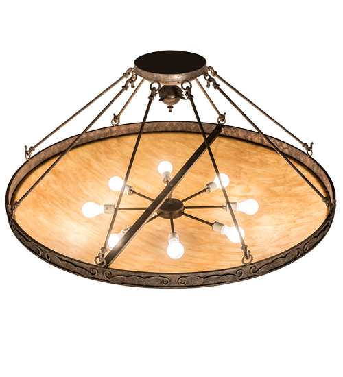 Arabesque 8 Light 48" Wide Semi-Flush Bowl Ceiling Fixture - Baroque Finish