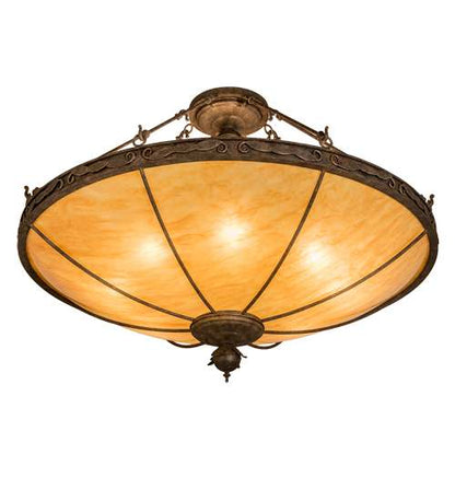 Arabesque 8 Light 48" Wide Semi-Flush Bowl Ceiling Fixture - Baroque Finish