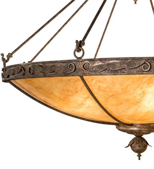 Arabesque 8 Light 48" Wide Semi-Flush Bowl Ceiling Fixture - Baroque Finish