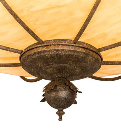 Arabesque 8 Light 48" Wide Semi-Flush Bowl Ceiling Fixture - Baroque Finish