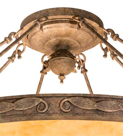 Arabesque 8 Light 48" Wide Semi-Flush Bowl Ceiling Fixture - Baroque Finish