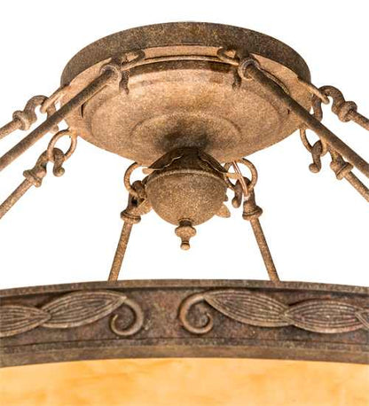 Arabesque 8 Light 48" Wide Semi-Flush Bowl Ceiling Fixture - Baroque Finish