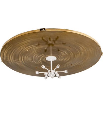 Kahe 12 Light 60" Wide Flush Mount Bowl Ceiling Fixture - Brass Tint Finish