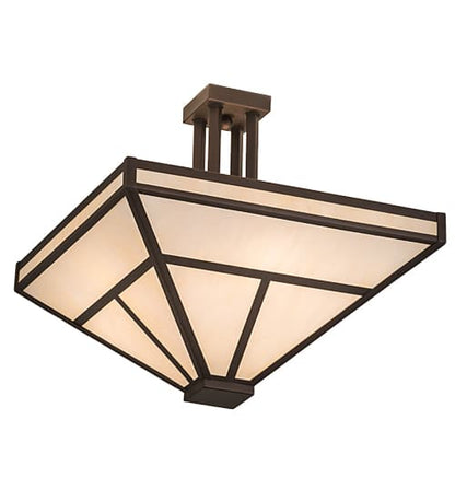 T Mission 8 Light 34" Wide Semi-Flush Ceiling Fixture - Mahogany Bronze Finish