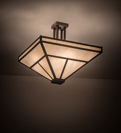 T Mission 8 Light 34" Wide Semi-Flush Ceiling Fixture - Mahogany Bronze Finish