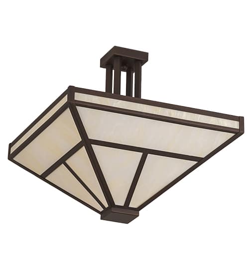 T Mission 8 Light 34" Wide Semi-Flush Ceiling Fixture - Mahogany Bronze Finish