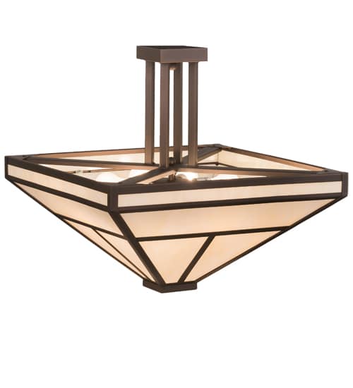 T Mission 8 Light 34" Wide Semi-Flush Ceiling Fixture - Mahogany Bronze Finish