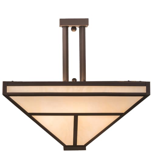 T Mission 8 Light 34" Wide Semi-Flush Ceiling Fixture - Mahogany Bronze Finish