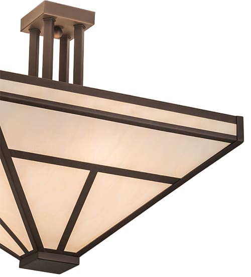 T Mission 8 Light 34" Wide Semi-Flush Ceiling Fixture - Mahogany Bronze Finish