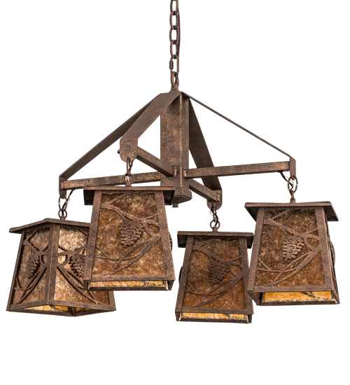 Whispering Pines 4 Light 28" Wide Chandelier