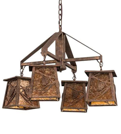 Whispering Pines 4 Light 28" Wide Chandelier