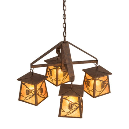 Meyda Tiffany Whispering Pines 4 Light 28" Wide Chandelier