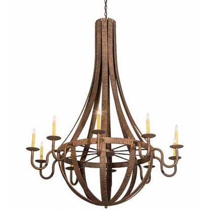 Meyda Tiffany Barrel Stave 10 Light 54" Wide Taper Candle Style Chandelier