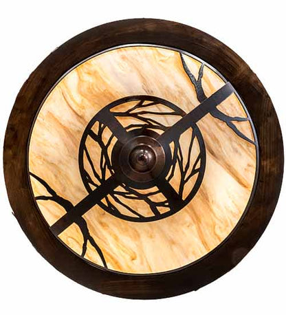 Whispering Pines 4 Light 24" Wide Semi-Flush Ceiling Fixture - Old Copper Pot Finish