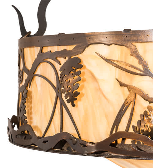 Whispering Pines 4 Light 24" Wide Semi-Flush Ceiling Fixture - Old Copper Pot Finish